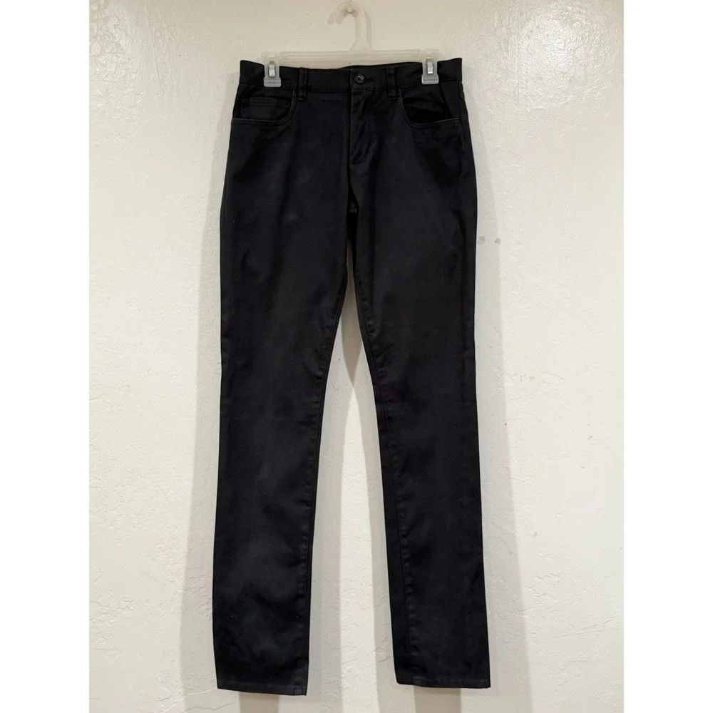 Vince Mens Slim Fit 5-Pocket Pants Black Stretch Cotton Twill Size 28 M0617-2084